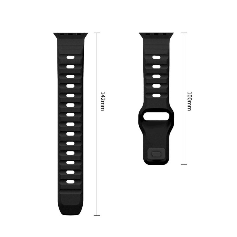 Tech-Protect Silicone Line remienok pre Apple Watch 8 / 9 / 10 / 11 / 12 / SE / Ultra 44/45/46/49 mm, čierny