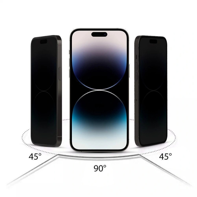 Tech-Protect Anti Spy Glass Pro+ súkromné tvrdené sklo pre Apple iPhone 17e / 16e / 14 / 13 Pro / 13 (2 ks), čierne