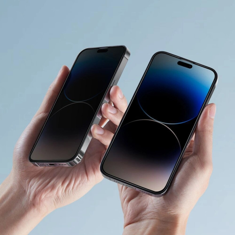 Tech-Protect Anti Spy Glass Pro+ súkromné tvrdené sklo pre Apple iPhone 17e / 16e / 14 / 13 Pro / 13 (2 ks), čierne