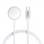 Tech-Protect MC02 UltraBoost magnetická nabíjačka s káblom USB-C 100 cm pre Apple Watch, biela