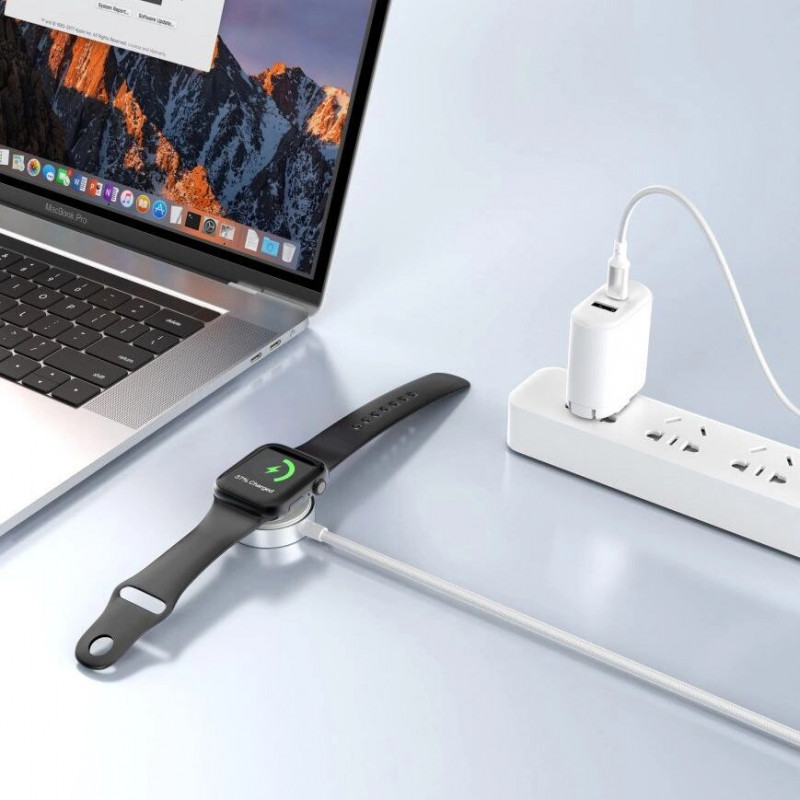 Tech-Protect MC02 UltraBoost magnetická nabíjačka s káblom USB-C 100 cm pre Apple Watch, biela
