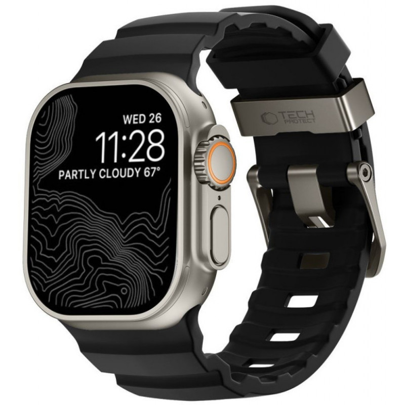 Tech-Protect Motion remienok pre Apple Watch 8 / 9 / 10 / 11 / 12 / SE / Ultra 44/45/46/49 mm, čierny