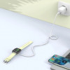 Tech-Protect MC02 UltraBoost magnetická nabíjačka s káblom USB-A 100 cm pre Apple Watch, biela