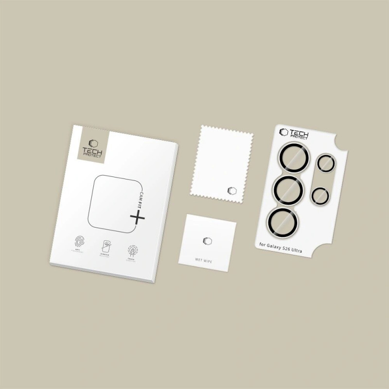 Tech-Protect Camring Fit+ krytka fotoaparátu pre Samsung Galaxy S26 Ultra, priehľadná
