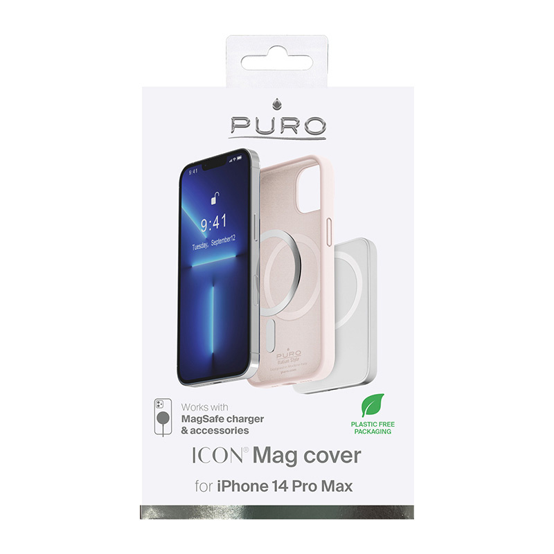Puro ICON MAG MagSafe silikónové puzdro pre Apple iPhone 14 Pro Max, dusty pink