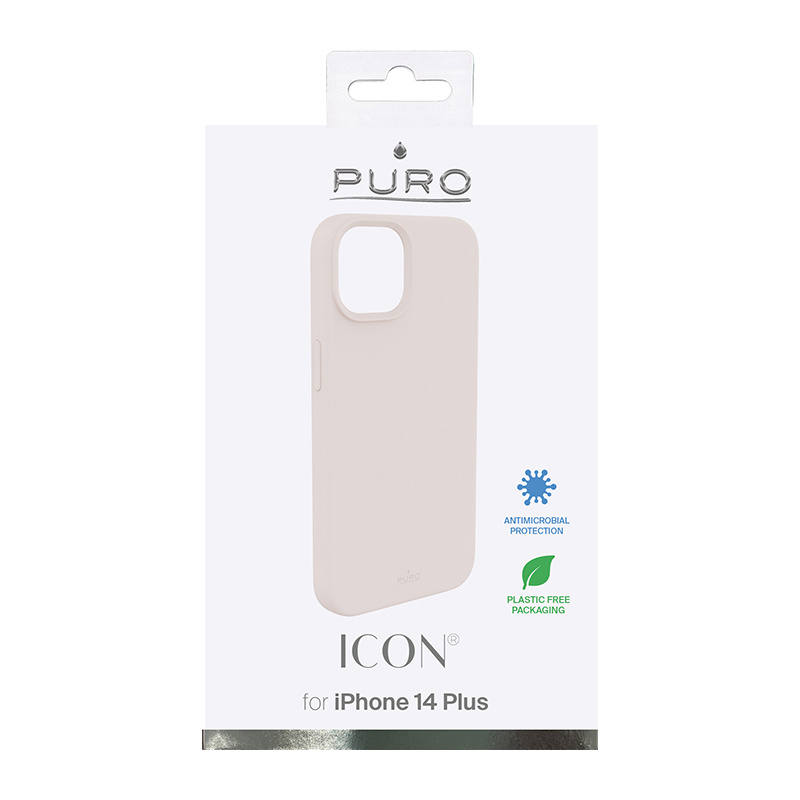 Puro ICON Antibakteriálny kryt pre Apple iPhone 14 Plus / 15 Plus, ružový piesok