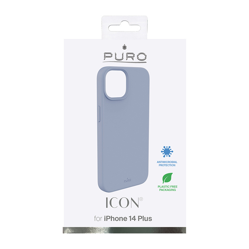 Puro ICON Antimicrobial kryt pre Apple iPhone 14 Plus / 15 Plus, Sierra Blue