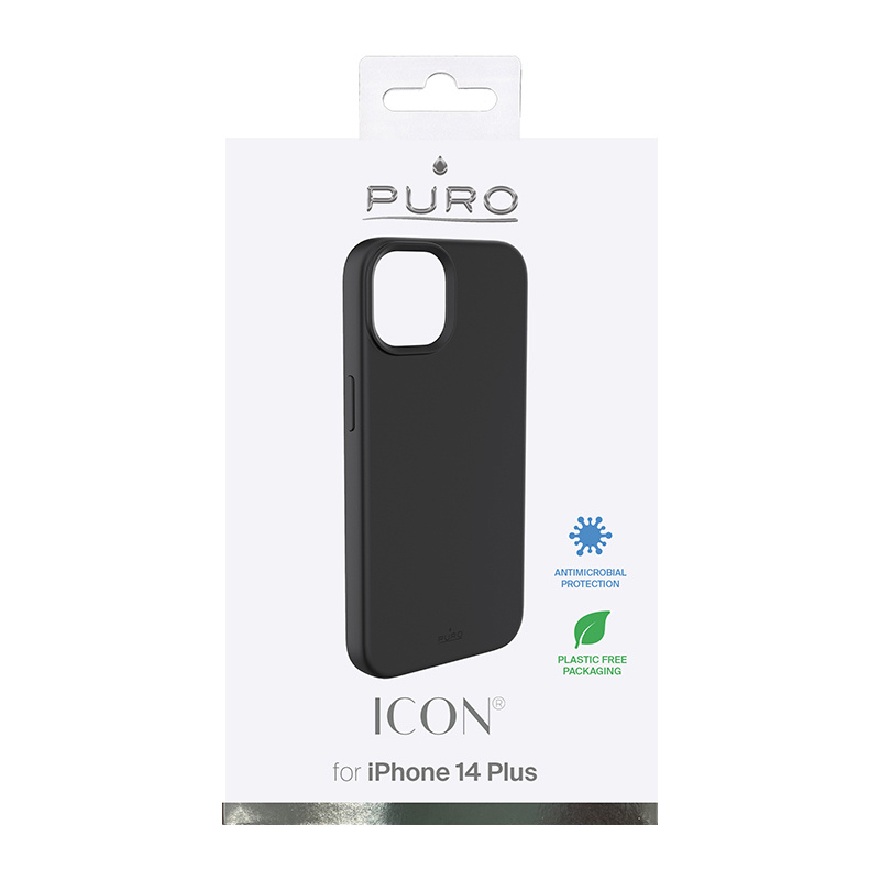 Puro ICON Antibakteriálny kryt pre Apple iPhone 14 Plus / 15 Plus, čierny
