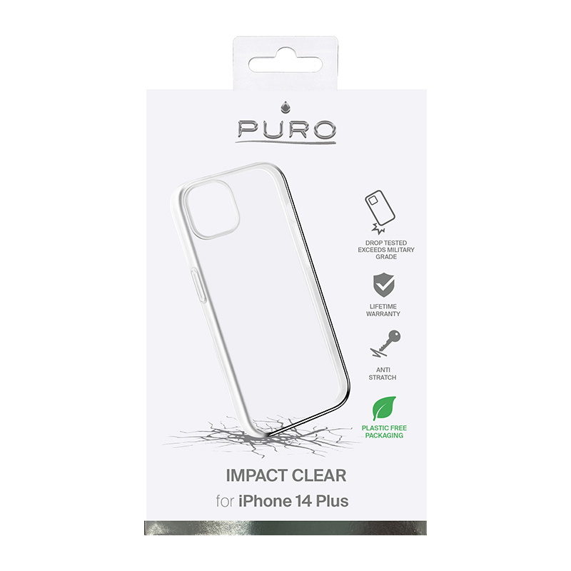 Puzdro Puro Impact Clear pre Apple iPhone 14 Plus / 15 Plus, transparentné
