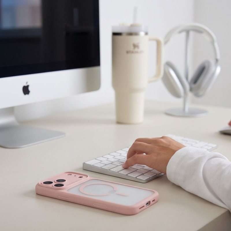 Tech-Protect MagPeak MagSafe CC puzdro pre Apple iPhone 17 Pro / 18 Pro THP6114, matná ružová