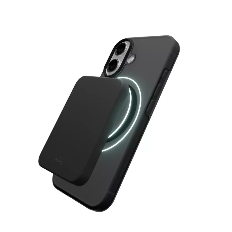 Puzdro Puro Daylight kompatibilné s MagSafe, silikónové, pre iPhone 17, priesvitná čierna