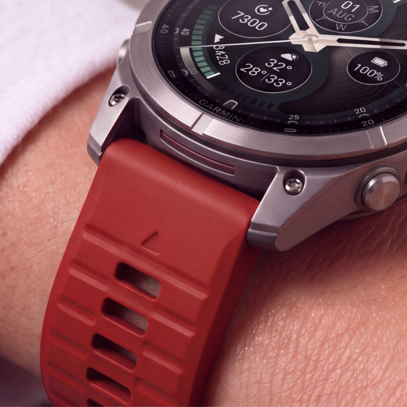 Tech-Protect Silikónový remienok na hodinky pre Garmin Fenix 5 / 6 / 6 Pro / 7 / 8 / 8 Pro / E / 9 / 9 Pro 51 mm, Crimson Red