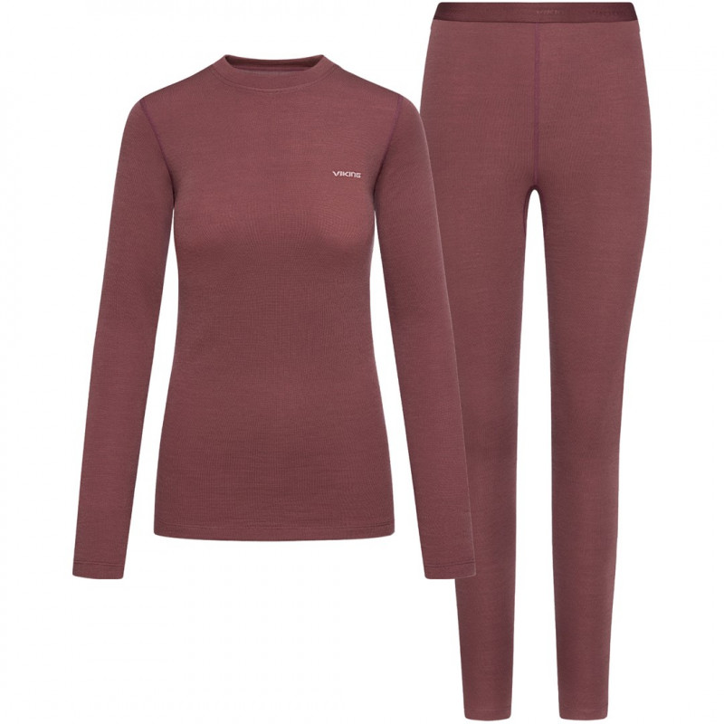 Viking Meriboo Lady Set Merino dámska spodná vrstva set, ružová, M
