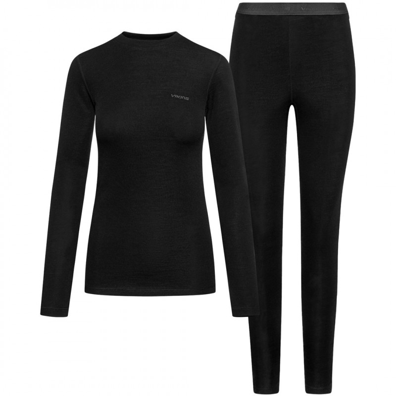 Viking Meriboo Lady Set Merino dámska spodná vrstva, čierna, M