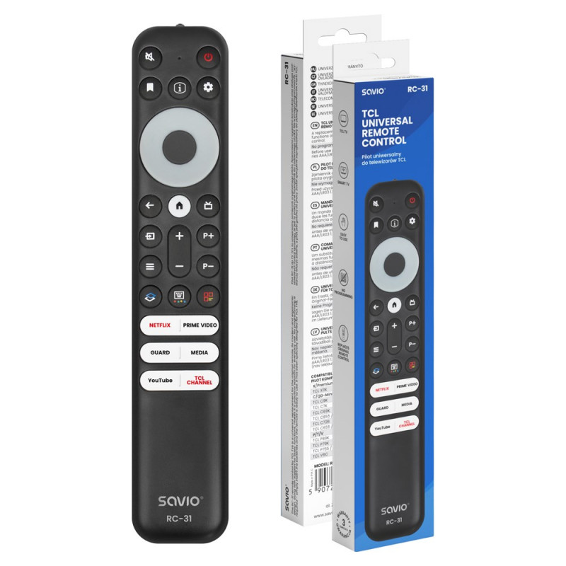 Savio RC-31 univerzálny/náhradný diaľkový ovládač pre TCL TV – SMART TV