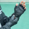 Rockbros 16220006003 motocyklové rukavice z ekokože, veľkosť L, čierne