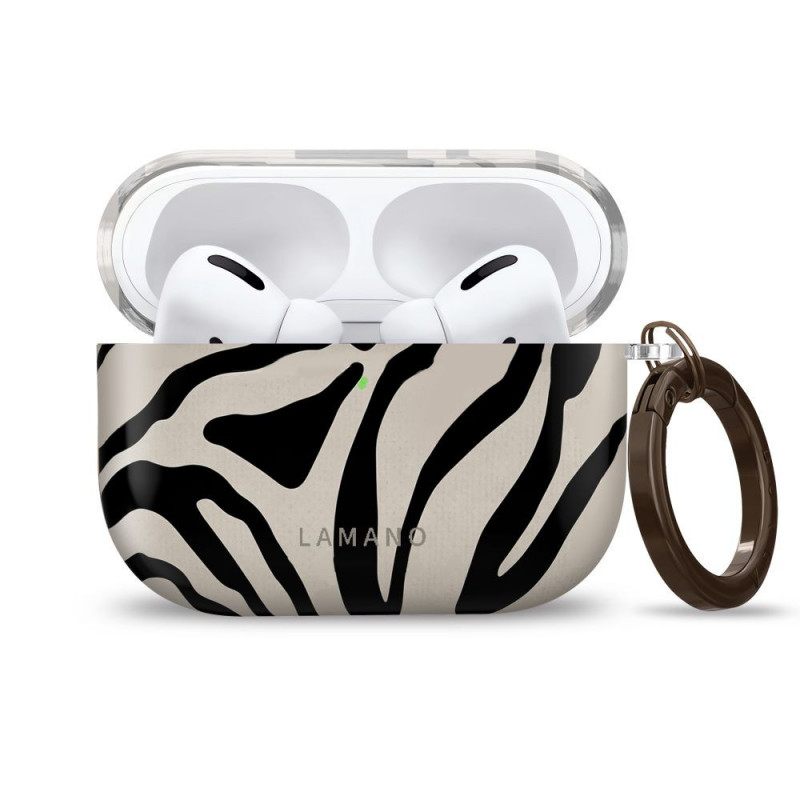 Tech-Protect Puzdro Lamano pre Apple AirPods Pro 3 s karabínou, Nature Muse (čierna a béžová)