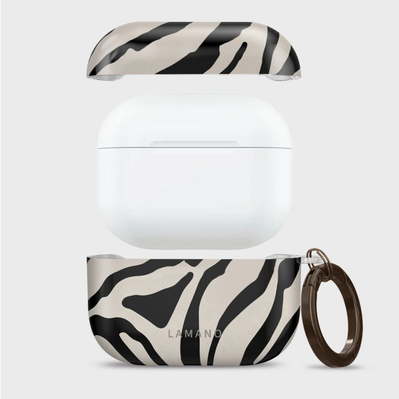 Tech-Protect Puzdro Lamano pre Apple AirPods Pro 3 s karabínou, Nature Muse (čierna a béžová)