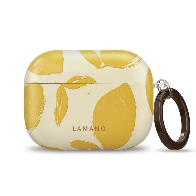 Tech-Protect Puzdro Lamano pre Apple AirPods Pro 3 s karabínou, Lemon Haze (žltá a biela)