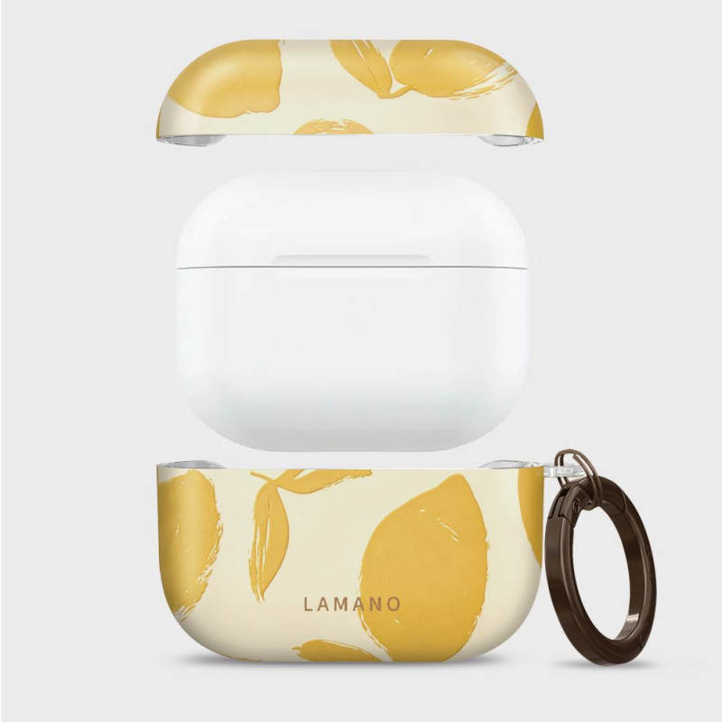 Tech-Protect Puzdro Lamano pre Apple AirPods Pro 3 s karabínou, Lemon Haze (žltá a biela)