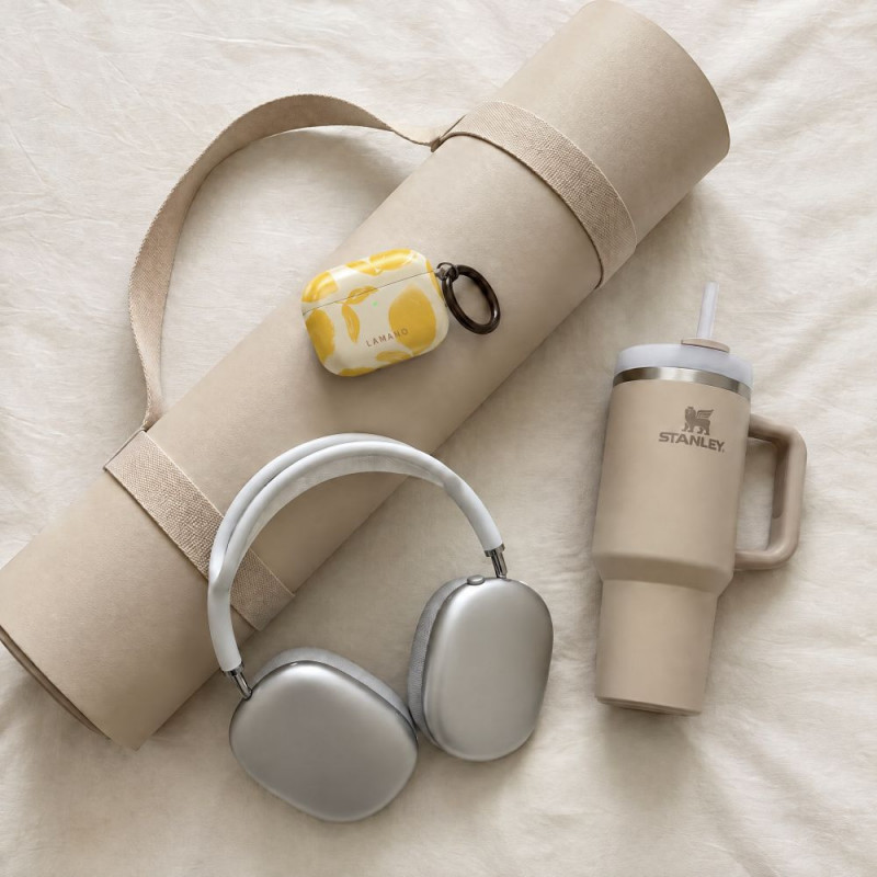 Tech-Protect Puzdro Lamano pre Apple AirPods Pro 3 s karabínou, Lemon Haze (žltá a biela)