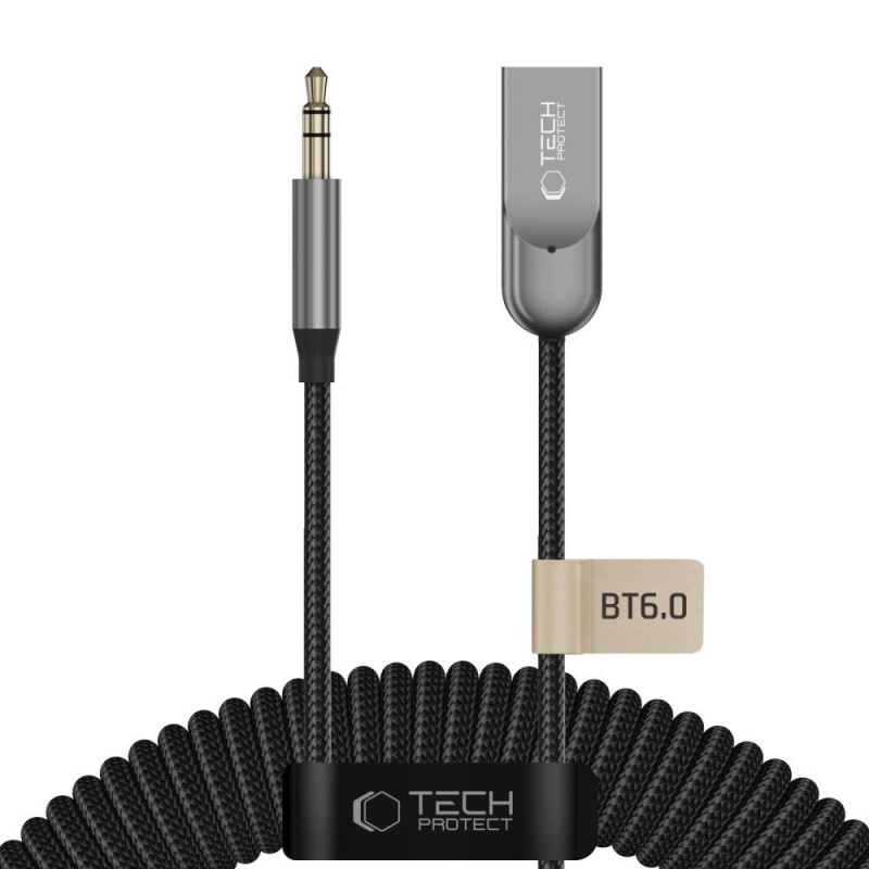 Tech-Protect Ultraboost AU04 Bluetooth 6.0 audio adaptér s AUX 3,5 mm, sivý