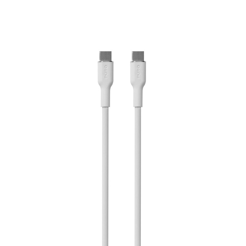 Puro ICON Soft USB-C na USB-C kábel PUR671, 1,5 m, biely