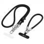 Tech-Protect C10S Rope crossbody & zápästný popruh na telefón, čierna/titán