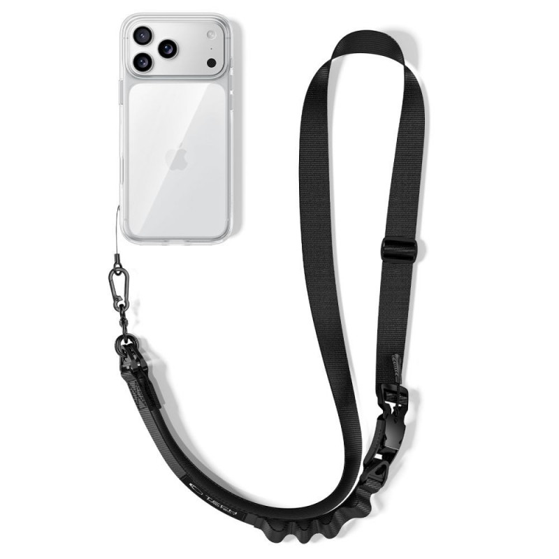 Popruh na telefón cez telo Tech-Protect C9S Rope Crossbody, čierny