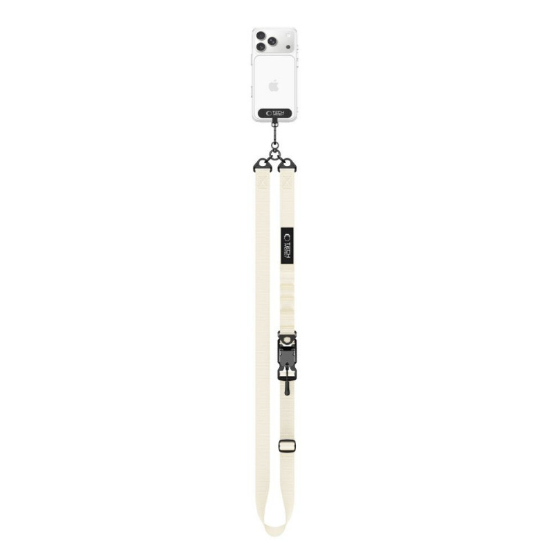 Popruh na telefón cez telo Tech-Protect C9S Rope Crossbody, nylon, 91–140 cm, púštna béžová