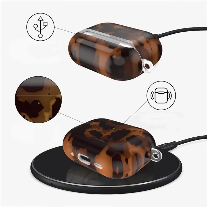 Tech-Protect Puzdro Lamano pre Apple AirPods Pro 3, čierna a hnedá