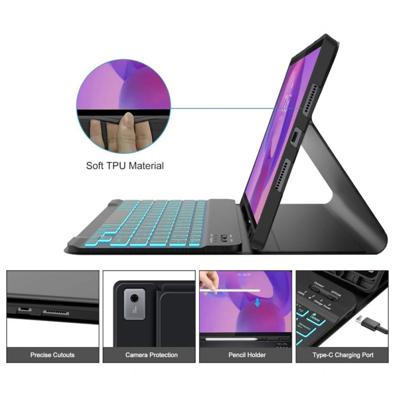 Tech-Protect SmartCase Pen + Keyboard pre Lenovo Idea Tab Plus 12.1 (TB-361), čierna