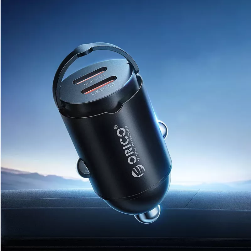 Orico MiniRing MR-30-2C 30W 2x USB-C nabíjačka do auta, čierna
