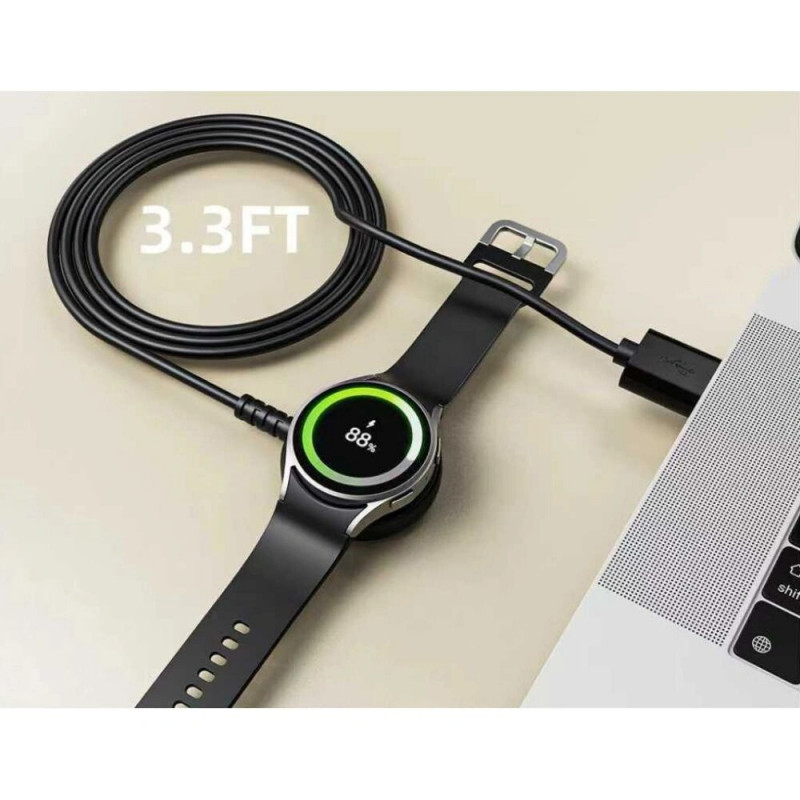 Tech-Protect MC03 UltraBoost magnetický nabíjací kábel USB-A 100 cm pre Samsung Galaxy Watch, čierny