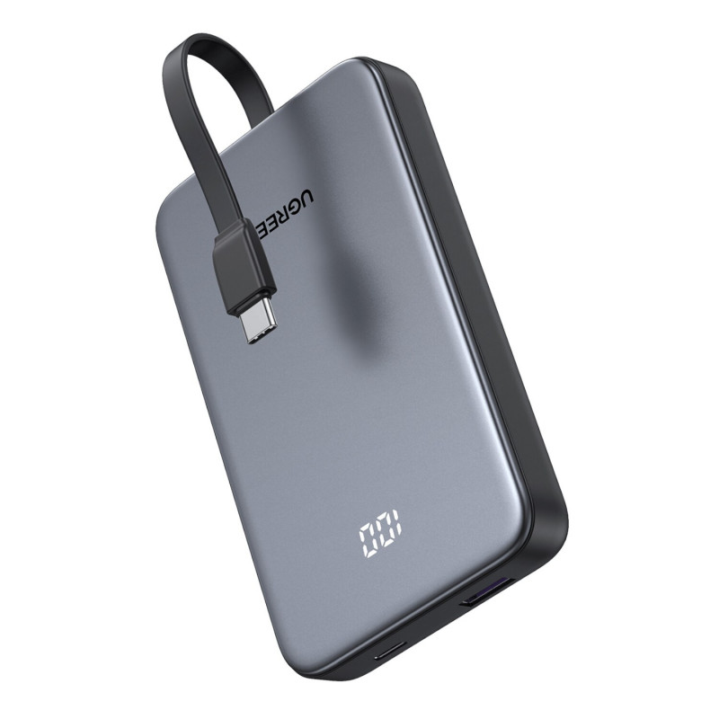 UGREEN PB526 10000mAh 20W power banka so vstavaným káblom USB-C