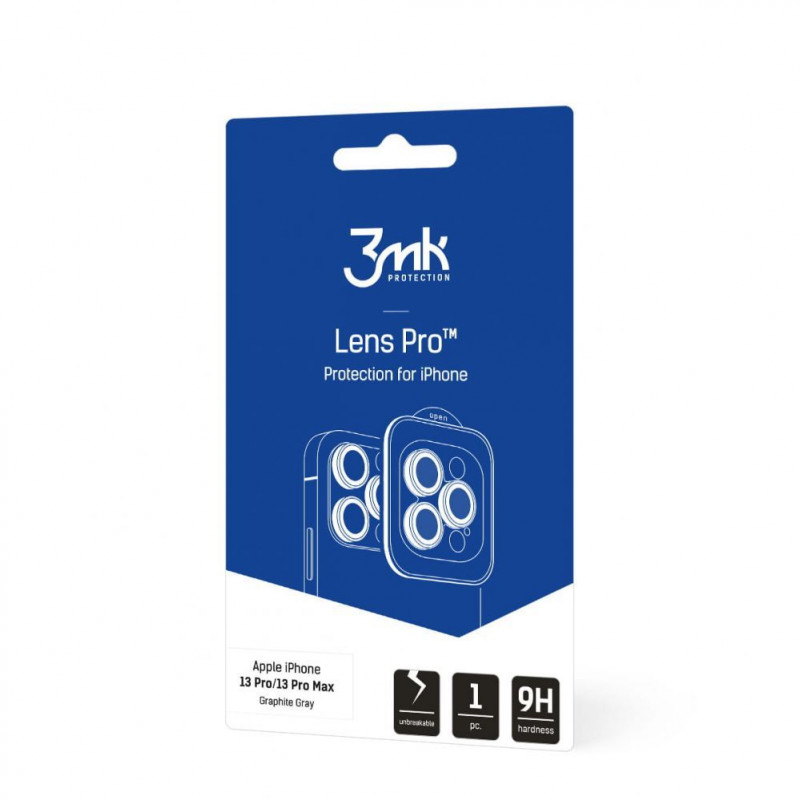 3MK Lens Protection Pro Apple iPhone 13 Pro / 13 Pro Max ochranné sklo na objektív fotoaparátu, grafitovo sivá