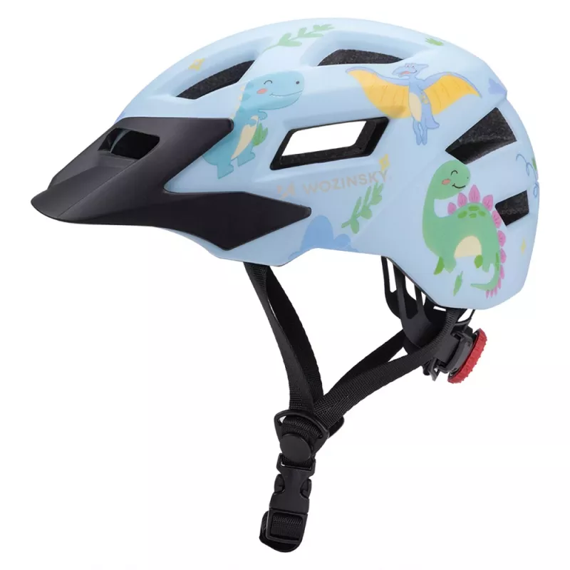Detská cyklistická prilba Wozinsky s odnímateľným štítom, veľkosť XS (48-52 cm), svetlomodrá
