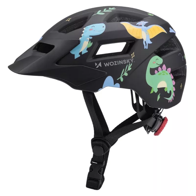 Detská cyklistická prilba Wozinsky s odnímateľným štítom, veľkosť XS (48-52 cm), čierna