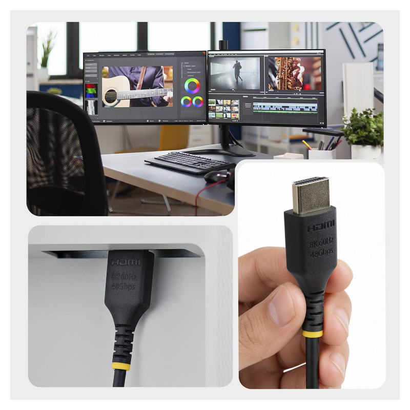 StarTech.com HDMI21-CBL-SLIM-1M Ultra High Speed HDMI 2.1 kábel, 1 m, čierny