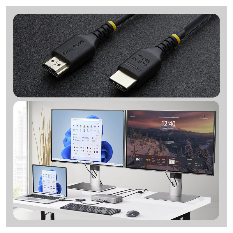 StarTech.com HDMI21-CBL-SLIM-1M Ultra High Speed HDMI 2.1 kábel, 1 m, čierny
