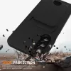 Hurtel puzdro TPU pre Samsung Galaxy A37 5G s držiakom na karty a crossbody šnúrkou, čierne