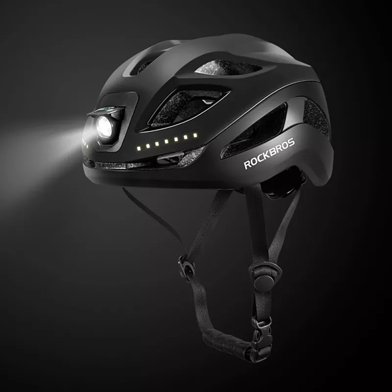Cyklistická prilba Rockbros ZK-077 s integrovaným viacsmerovým osvetlením 57–61 cm, čierna