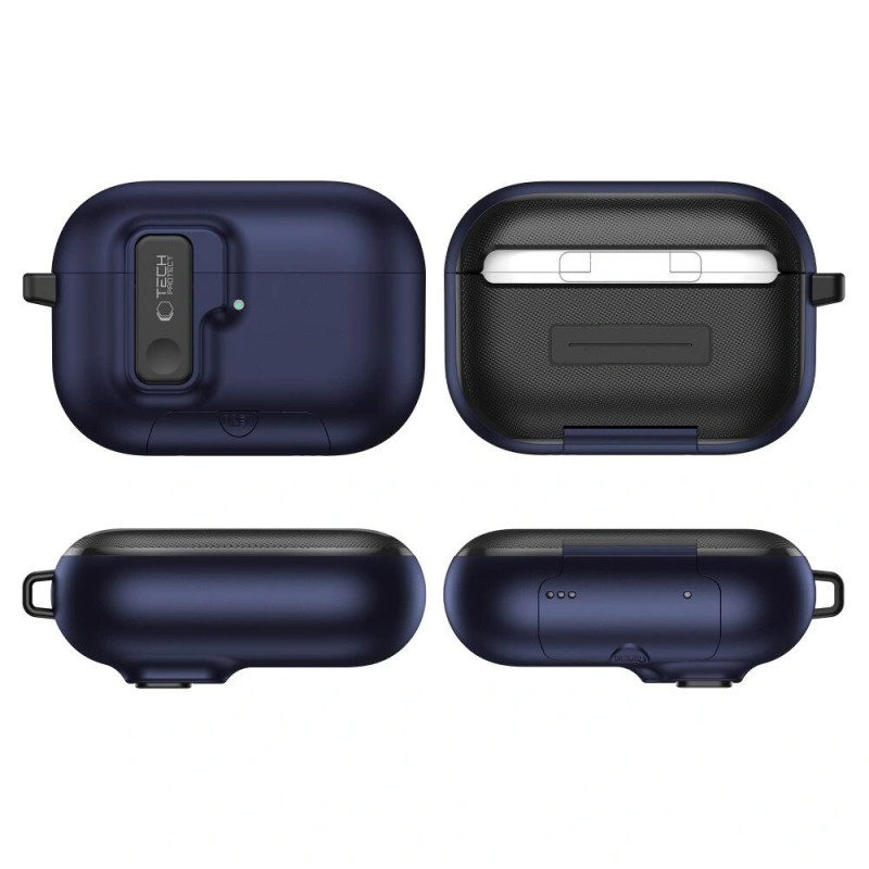 Puzdro Tech-Protect Slim Hook pre Apple AirPods Pro 3, námornícka modrá