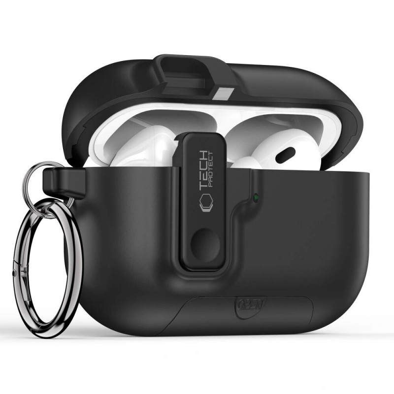 Tech-Protect Puzdro Slim Hook pre Apple AirPods Pro 3, čierne