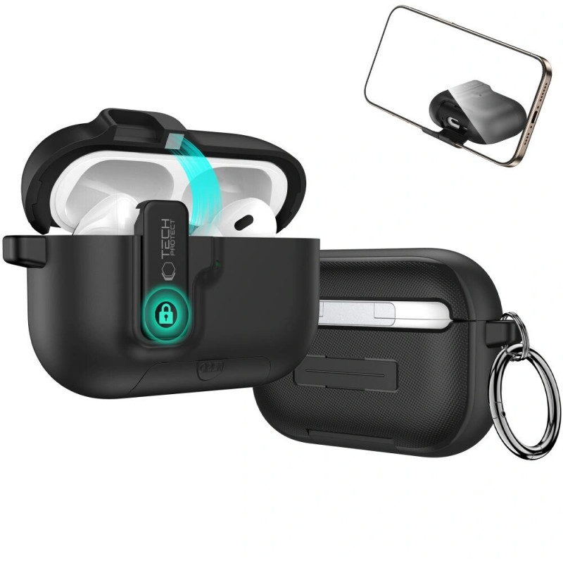 Tech-Protect Puzdro Slim Hook pre Apple AirPods Pro 3, čierne
