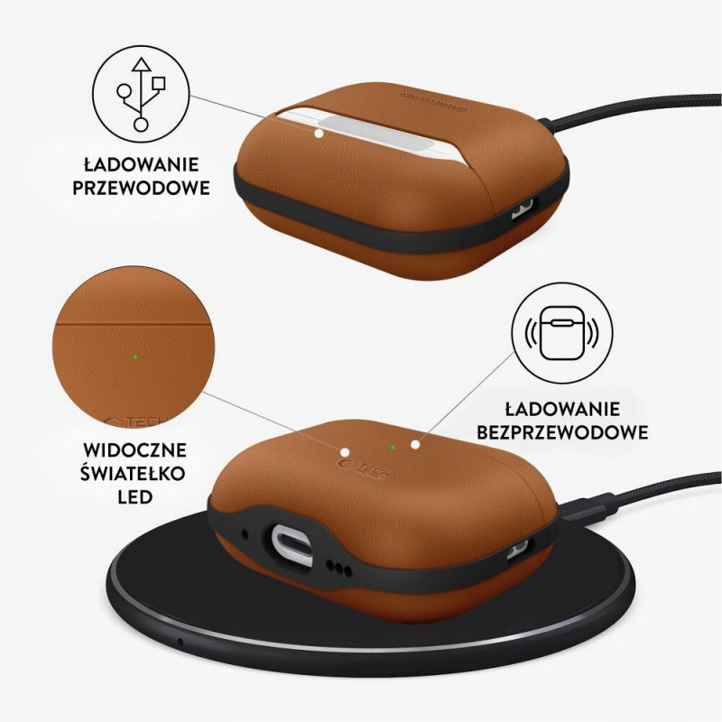 Tech-Protect NaturalFit puzdro pre Apple AirPods Pro 3, hnedé
