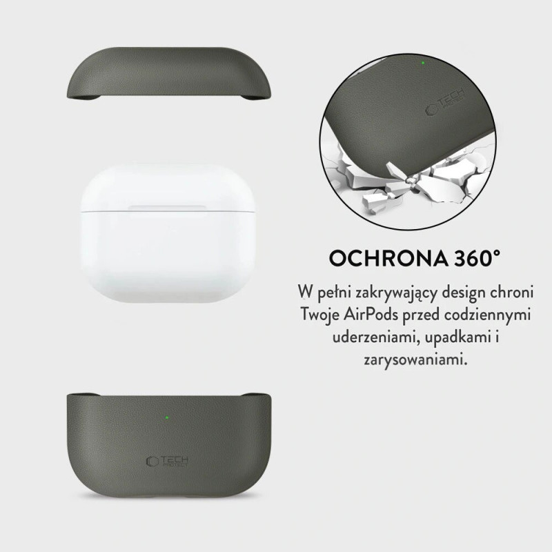 Tech-Protect puzdro NaturalFit pre Apple AirPods Pro 3, olivovo zelená