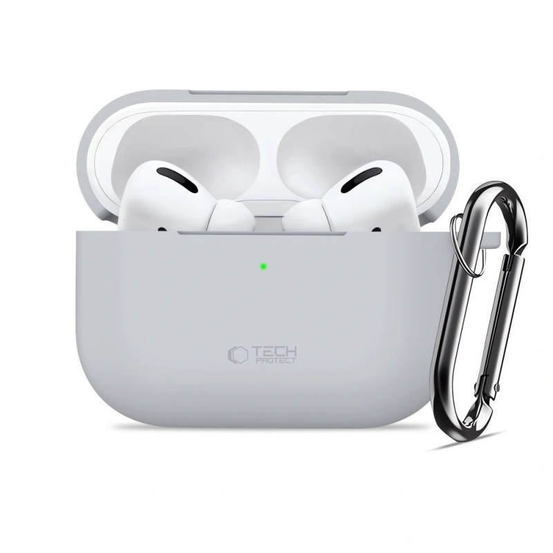 Tech-Protect Silikónové puzdro Hook pre Apple AirPods Pro 3, crayon grey