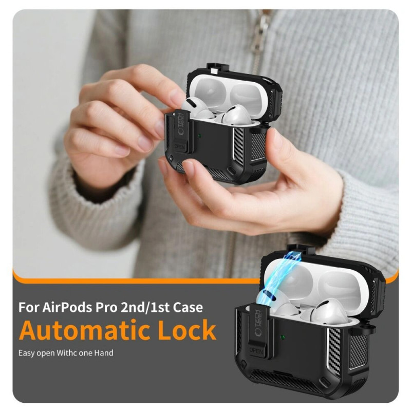 Tech-Protect Carbonox MagSafe puzdro pre Apple AirPods Pro 3, THP4731, čierne