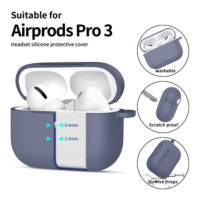 Tech-Protect Silikónové puzdro Hook pre Apple AirPods Pro 3, Baby Blue